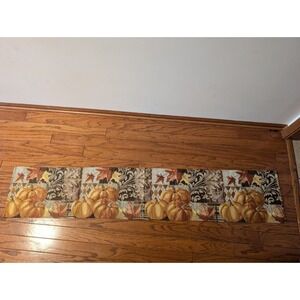 Vintage Table Runner Pumpkin Autumn Thanksgiving 69 Inches‎ Long 13 Inches Wide